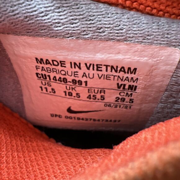 Nike Men’s Size 11.5 Vapor Meat Engineered For Speed Ghost Lacw Cleat Orange main image 6
